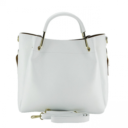 Geanta din piele naturala Ariana 123, 33x30x13 cm, Alb [2]