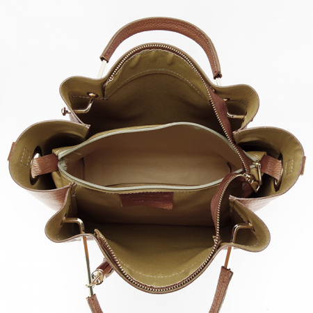 Geanta din piele naturala Ariana 123, 33x30x13 cm, Camel [6]