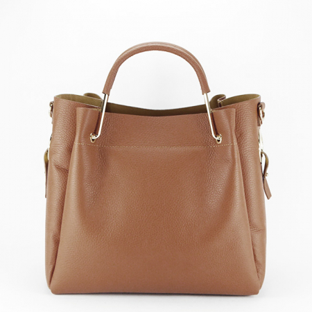 Geanta din piele naturala Ariana 123, 33x30x13 cm, Camel [3]