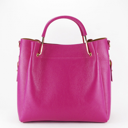 Geanta din piele naturala Ariana 122, 33x30x13 cm, Fucsia [3]