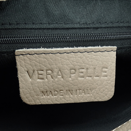 Geanta din piele naturala bej taupe cu brosa 1505A 123 [9]