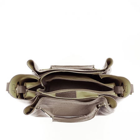 Geanta din piele naturala maro deschis Ariana 122 [7]