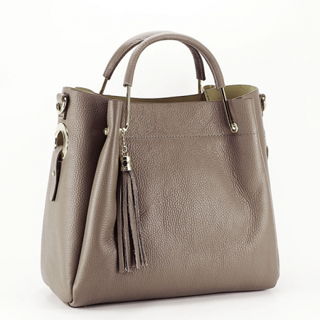 Geanta din piele naturala maro deschis Ariana 122 [2]