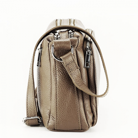 Geanta taupe din piele naturala Camelia 123 [4]