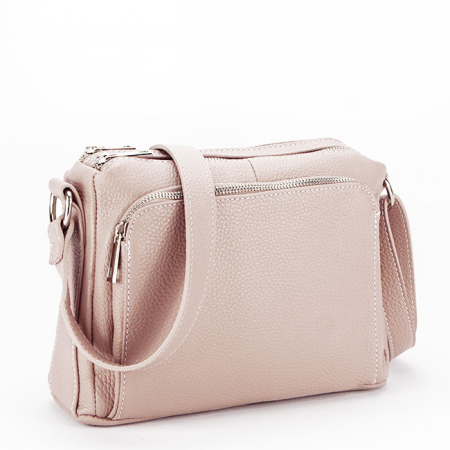 Geanta din piele naturala roz Camelia 124 [1]