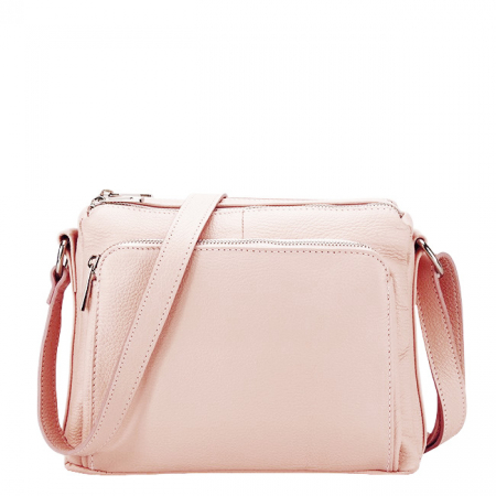 Genti mici - Geanta din piele naturala roz pudra Camelia 124