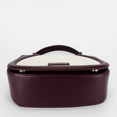 Geanta eleganta bordo cu insertie textila bej DHJ943-2 17 [7]