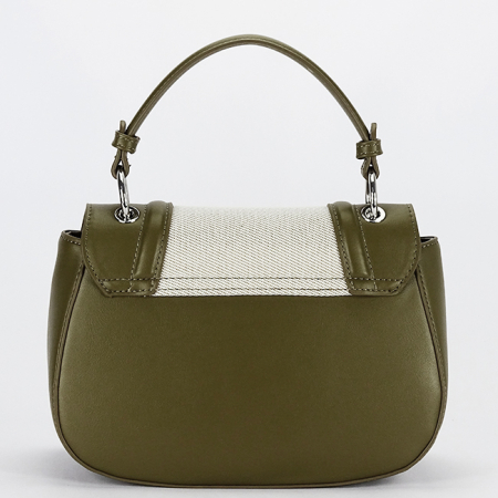 Geanta eleganta verde maslina cu insertie textila bej DHJ943-2 17 [4]