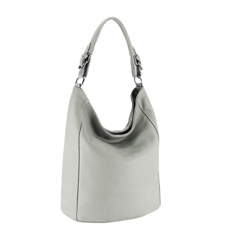 Accesorii - Geanta gri deschis de talie mare din piele naturala 8920 123