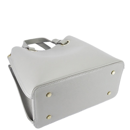 Geanta gri deschis medie din piele naturala 8916 129 [5]