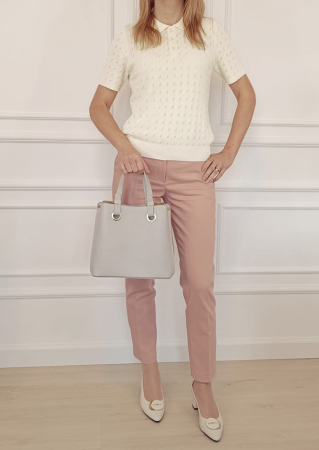 Geanta gri deschis medie din piele naturala 8916 129 [1]