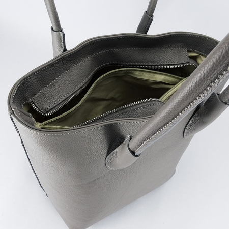 Geanta gri inchis din piele naturala 8966 123 [5]