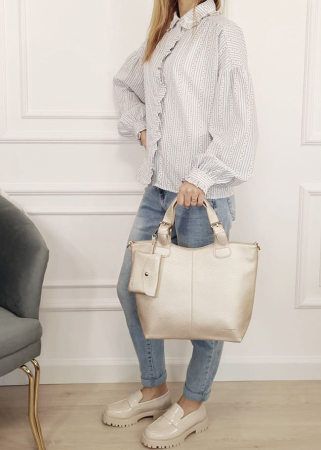 Geanta ivory metalizat Flora&Co Paris F7143 12 [1]