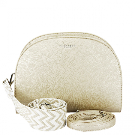Noutati - Geanta ivory metalizat medie Flora&CO Paris H3688 14