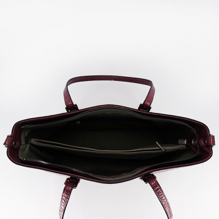 Geanta mare bordeaux cu imprimeu reptila X9527 M13 [6]