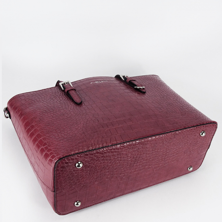 Geanta mare bordeaux cu imprimeu reptila X9527 M13 [5]