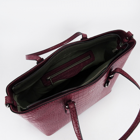 Geanta mare bordeaux cu imprimeu reptila X9527 M13 [7]