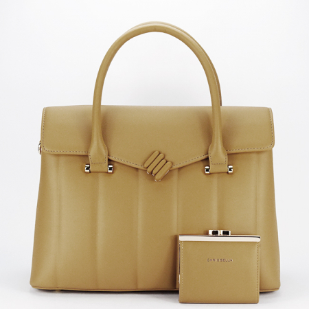 Posete - Geanta mare camel Premium cu portofel CB2317-4 M6