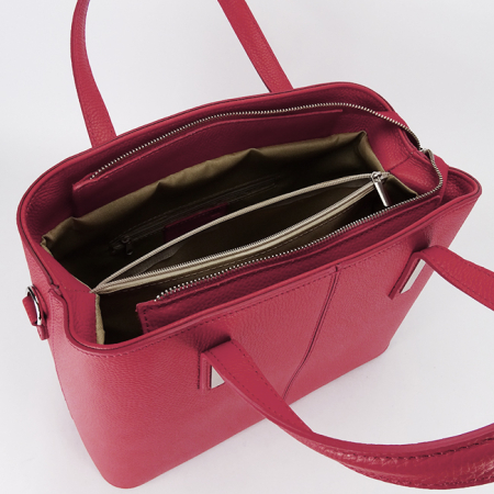 Geanta mare din piele naturala 8922 M6 Rosu [8]