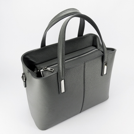 Geanta mare gri din piele naturala 8922 130 [6]