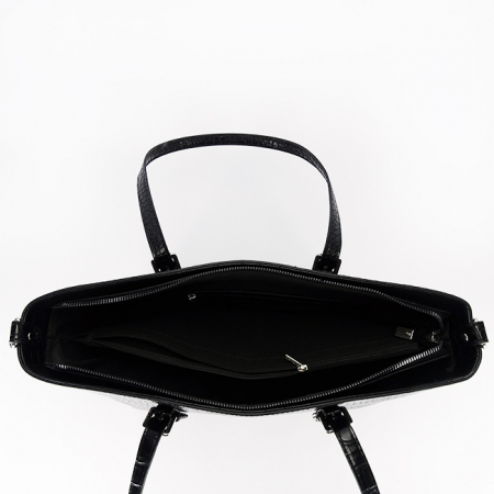 Geanta mare neagra cu imprimeu reptila X9527 M13 [6]