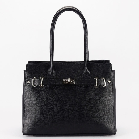 Genti si posete - Geanta mare neagra din piele naturala 8901 128