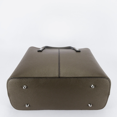 Geanta mare taupe inchis din piele naturala 8922 130 [6]