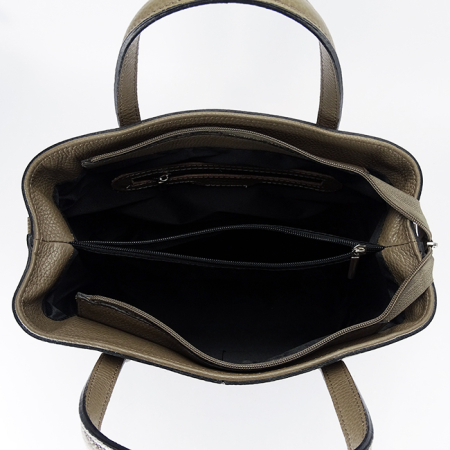 Geanta mare taupe inchis din piele naturala 8922 130 [7]