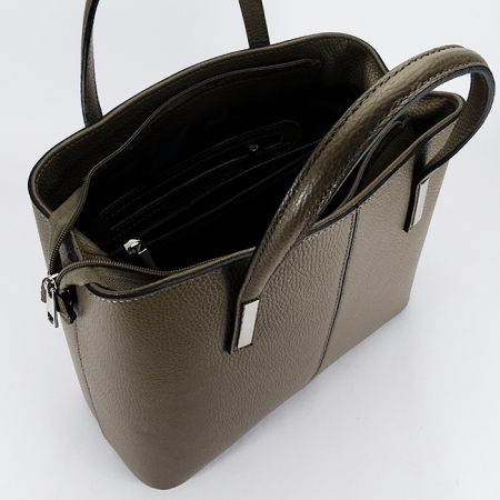 Geanta mare taupe inchis din piele naturala 8922 130 [8]