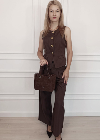 Geanta maro cafeniu din velur DIANA&CO DHJ929-2 M13 [1]
