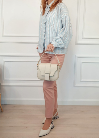 Geanta medie bej deschis din piele naturala 2031 127 [3]