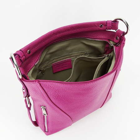 Geanta medie din piele naturala 8931 124 Fucsia [7]