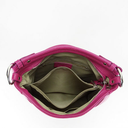 Geanta medie din piele naturala 8931 124 Fucsia [6]