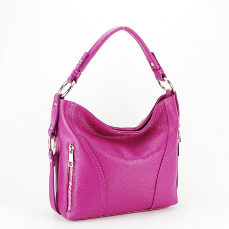 Geanta medie din piele naturala 8931 124 Fucsia [1]