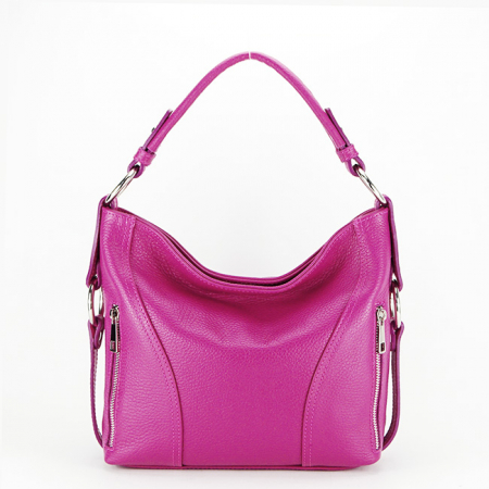 Genti piele - Geanta medie din piele naturala 8931 124 Fucsia