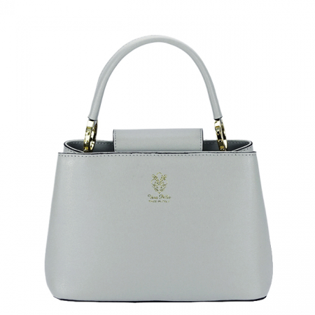 Accesorii - Geanta medie gri deschis din piele naturala 8950 119