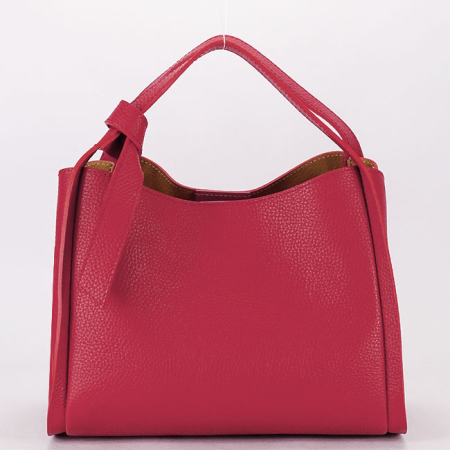 Accesorii - Geanta medie rosie din piele naturala 8905 128