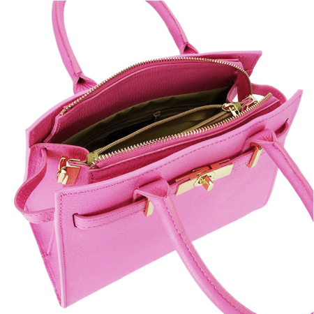 Geanta medie roz bonbon din piele naturala B-1727 122 [9]