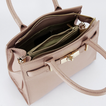 Geanta medie roz deschis din piele naturala 1727 122 [8]