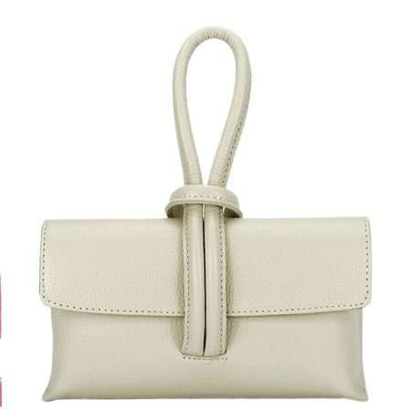 Clutch - Geanta mica bej deschis din piele naturala 1732 123