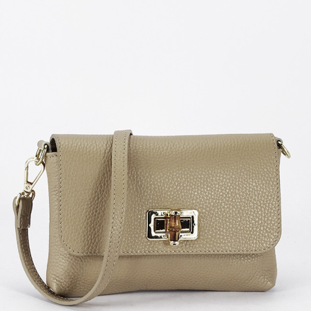 Geanta mica bej taupe din piele naturala 2052 06 [2]