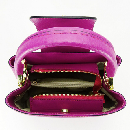 Geanta din piele naturala 8950 120 Fucsia [6]