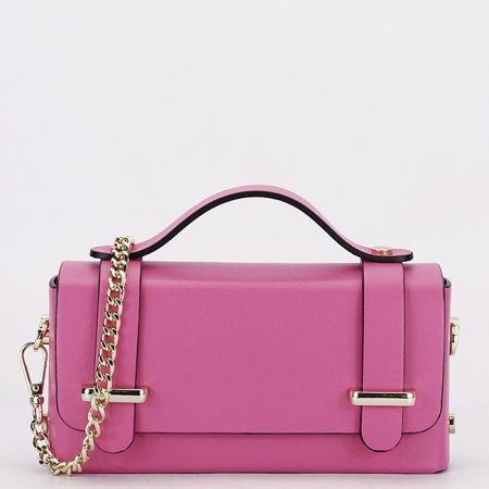 Clutch - Geanta mica fuchsia din piele naturala 1870 06