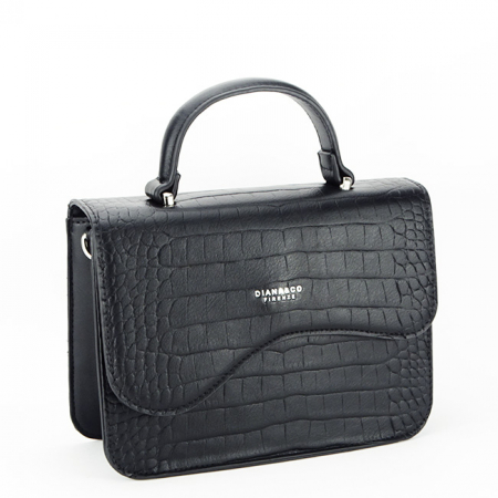 Clutch - Geanta mica cu imprimeu de reptila DJM3121-1 14 Negru