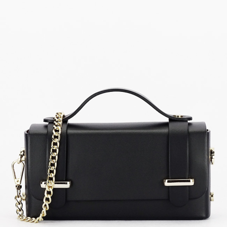 Clutch - Geanta mica neagra din piele naturala 1870 06