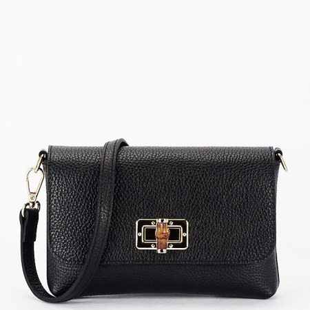 Clutch - Geanta mica neagra din piele naturala 2052 06