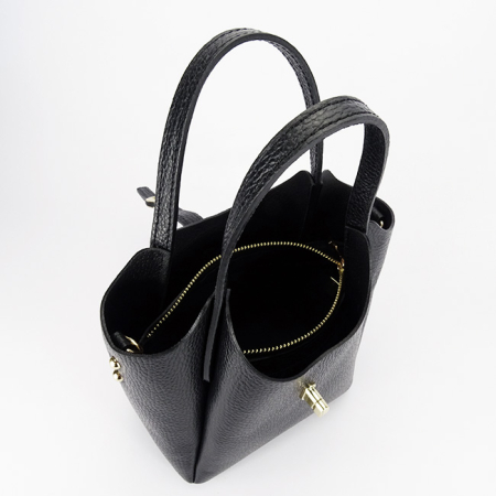 Geanta mica neagra din piele naturala 2057 131 [9]