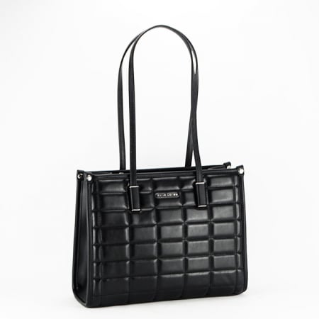 Accesorii - Geanta neagra cu imprimeu 6842-5 11