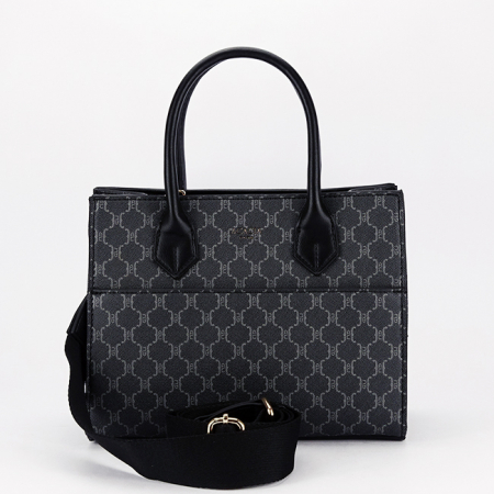 Geanta neagra cu imprimeu Acacia Paris G-24254 12 [5]