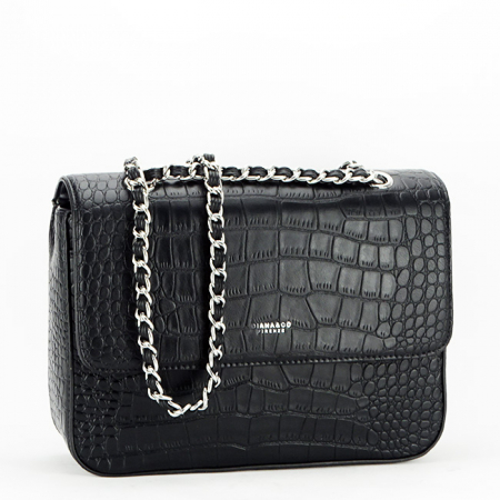 Accesorii - Geanta neagra cu imprimeu de reptila DTL3125-3 16